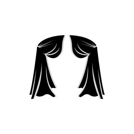 Home And Exhibition Curtain Logo Design, Building Decoration Vector Illustrationのイラスト素材