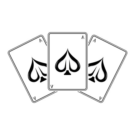 Casino Poker Vintage Logo, Vector Diamonds, Ace, Hearts And Spades, Poker Club Gambling Game Designのイラスト素材