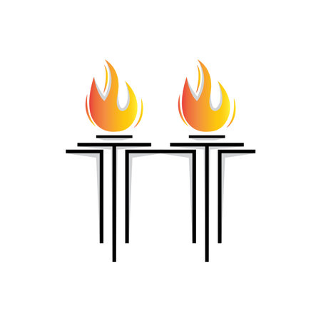Torch Logo, Fire Design, Letter Logo, Product Brand Iconのイラスト素材