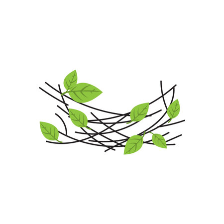 Bird's Nest Logo, Vector Design Illustration Templateのイラスト素材