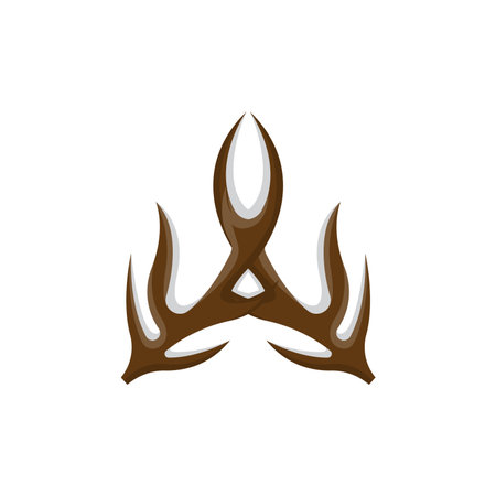Deer Horn Logo, Animal Vector, Minimalist Simple Design, Illustration Symbol Iconのイラスト素材