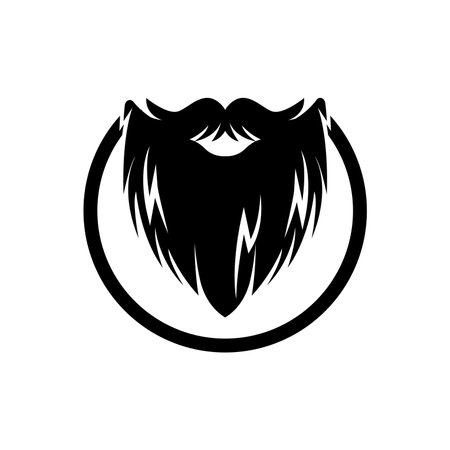 Beard Logo Design, Male Face Appearance Vector, For Babershop, Hair, Appearance, Brand Labelのイラスト素材