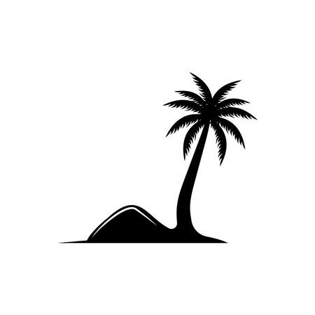 Coconut Tree Logo Design, Beach Plant Vector, Palm Tree Summer, Illustration Templateのイラスト素材