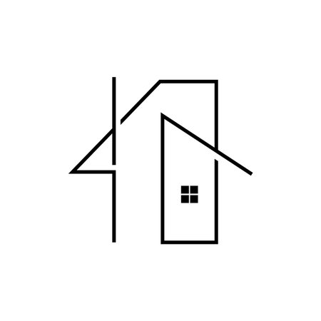 Skyline Logo, Simple Modern Design of Skyscrapers, Vector Cityscape Buildings, Icon Silhouette Illustrationのイラスト素材