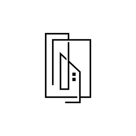 Skyline Logo, Simple Modern Design of Skyscrapers, Vector Cityscape Buildings, Icon Silhouette Illustrationのイラスト素材