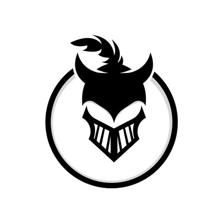 Spartan Logo Design, Vector VIking Guardian Fighter, Simple Greek Warrior Helmetのイラスト素材
