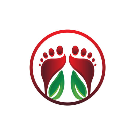 Foot Care Logo Design Health Illustration Woman Pedicure Salon Vectorのイラスト素材