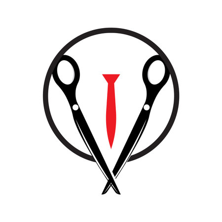 Scissors Logo, Shaver Vector, Simple Barber Shop Design, Icon, Background, Symbol, Templateのイラスト素材