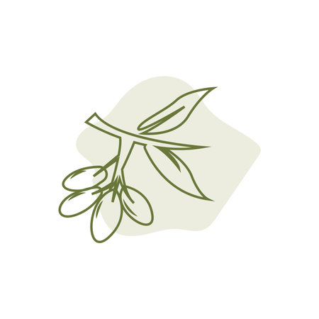 Olive Logo Design, Olive Oil Tree Vector, Simple Illustration Templateのイラスト素材