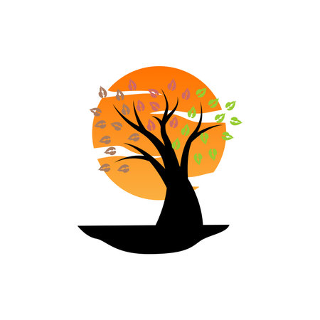Tree Logo Design, Playground Vector, Education Tree Iconのイラスト素材