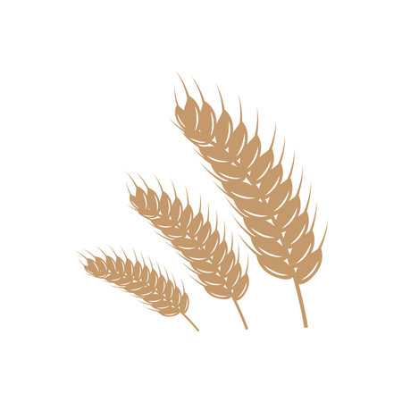 Wheat Logo, Simple Farmer Garden Design, Vector Template Silhouette Illustrationのイラスト素材