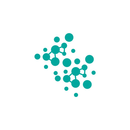 Neuron Logo, Cel Dna Network Vector, And Particle Technology, Simple Illustration Template Designのイラスト素材
