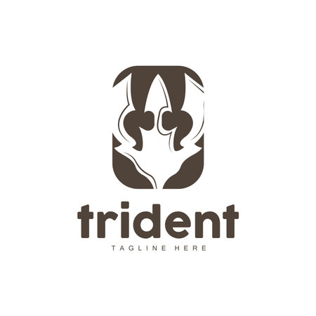 Trident Weapon Logo, Vector Spear of King Poseidon Neptune, Symbol Template Designのイラスト素材