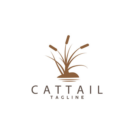 Cattail Logo Design Vector Simple Illustration Symbol Templateのイラスト素材