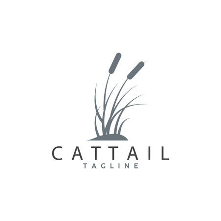 Cattail Logo Design Vector Simple Illustration Symbol Templateのイラスト素材