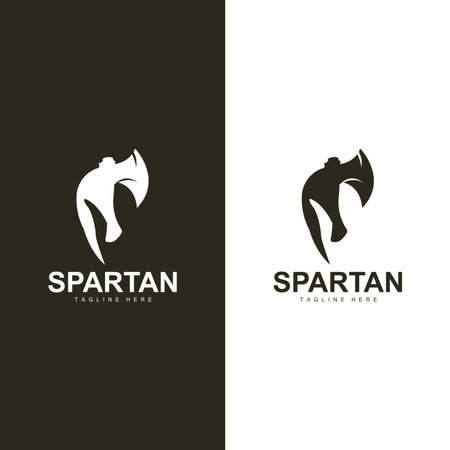 Spartan Warrior Logo Simple Illustration Silhouette Vector Designのイラスト素材