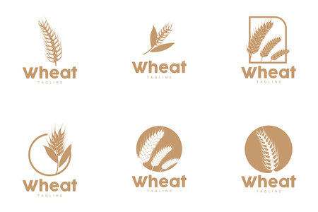 Wheat Logo Grain Design Simple Illustration Templateのイラスト素材