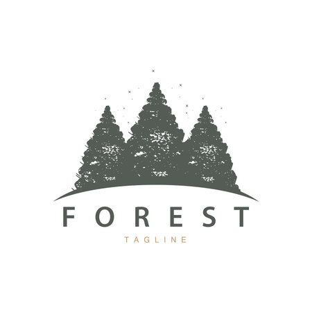 Forest Logo, Jungle Adventure Simple Design Vector, Illustration Templateのイラスト素材