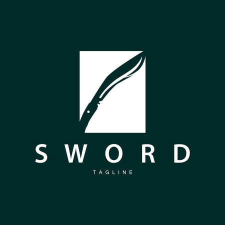 Sword Logo, Simple Fighter Cutting Tool Design Illustration Templateのイラスト素材