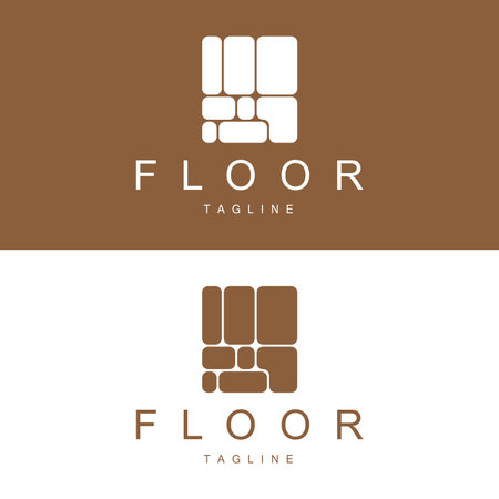 Floor Logo Design for Home Ceramic Decoration with Minimalist Abstract Shapes, Vector Templet Illustrationのイラスト素材