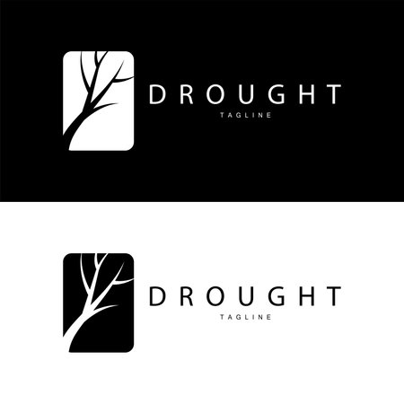 Drought Logo, Dry Tree Logo Design with Simple, Minimalist and Modern Vector Line Styleのイラスト素材