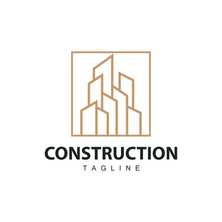 Modern City Building Logo Design, Luxurious and Simple Urban Architectureのイラスト素材