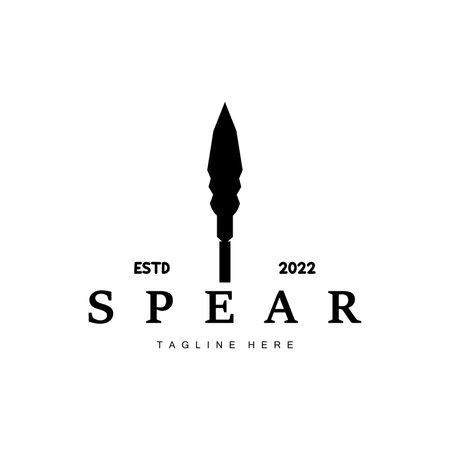 Spear Logo Old Vintage Rustic Simple Design Business Brand Spear Arrowのイラスト素材
