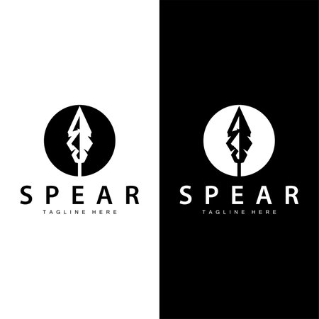 Spear Logo Old Vintage Rustic Simple Design Business Brand Spear Arrowのイラスト素材