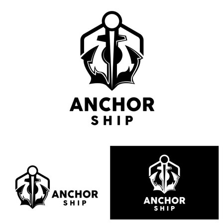 Anchor Logo Simple Elegant Design Marine Ship Vector Icon Symbol Illustrationのイラスト素材