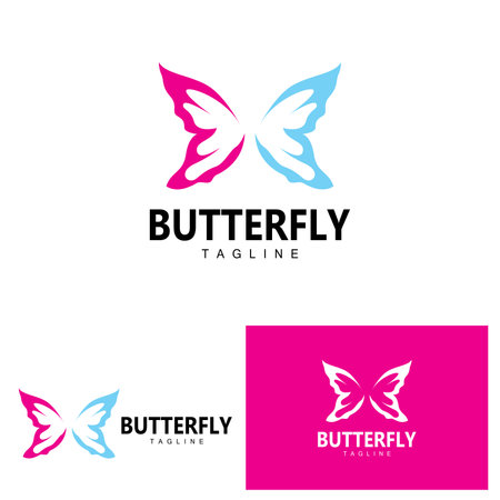 Butterfly Logo Animal Design Brand Product Beautiful and Simple Decorative Animal Wingのイラスト素材