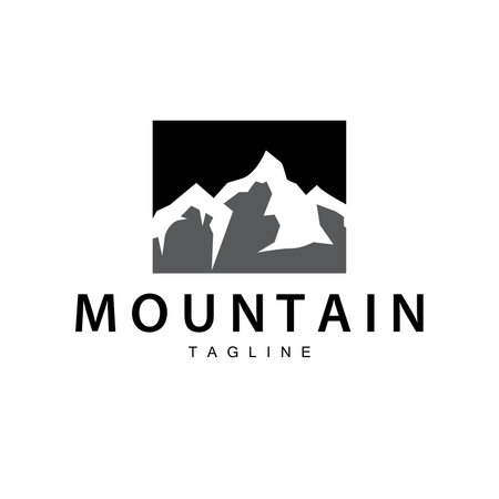 Mountain Logo Simple Design Adventure Model Silhouette Landscape Simple Modern Style Brand Product Businessのイラスト素材