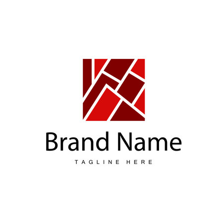 Floor Logo Design for Home Ceramic Decoration with Minimalist Abstract Shapes, Vector Templet Illustrationのイラスト素材