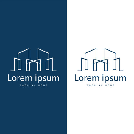 Modern City Building Logo Design, Luxurious and Simple Urban Architectureのイラスト素材