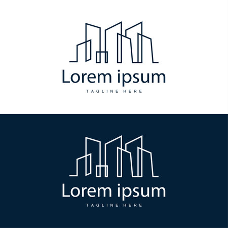 Modern City Building Logo Design, Luxurious and Simple Urban Architectureのイラスト素材