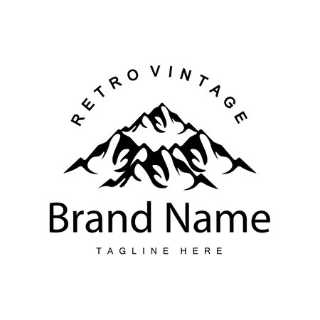 Mountain Logo Design Vector Landscape Template Silhouette Simple Illustration For Brandのイラスト素材