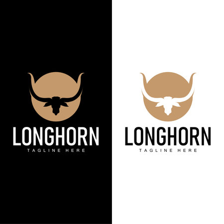 Longhorn Logo Old Vintage Design West Country Texas Bull Hornのイラスト素材