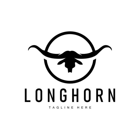 Longhorn Logo Old Vintage Design West Country Texas Bull Hornのイラスト素材