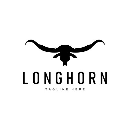 Longhorn Logo Old Vintage Design West Country Texas Bull Hornのイラスト素材