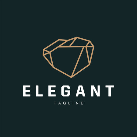 Gem Diamond Template Illustration Gemstone Logo Design Lineのイラスト素材