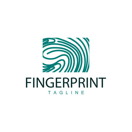 Simple and elegant modern identity fingerprint logo technology design for business brandingのイラスト素材