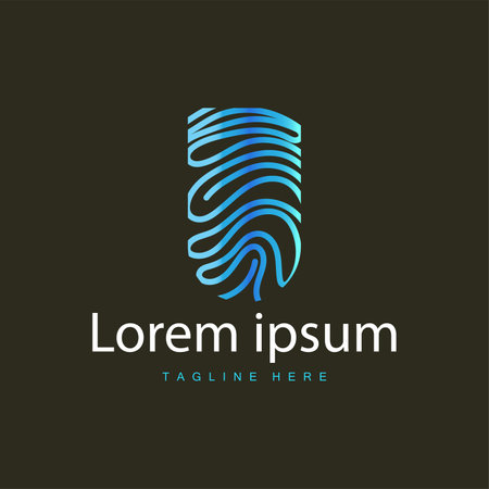Simple and elegant modern identity fingerprint logo technology design for business brandingのイラスト素材