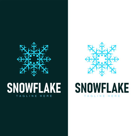 Snowflake logo vector winter simple abstract model design templateのイラスト素材