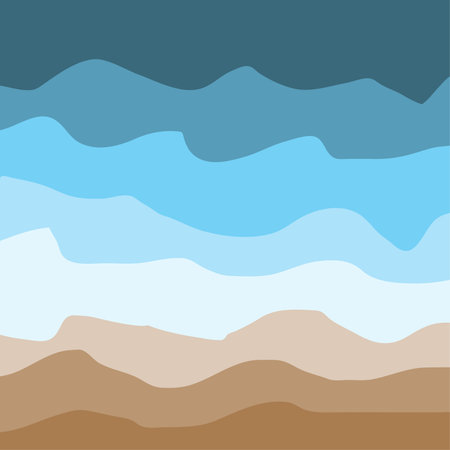 Water Wave Background Design, Abstract Vector Blue Ocean Walpaper Templateのイラスト素材