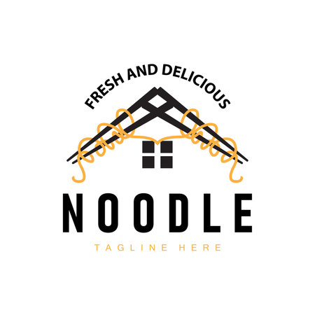 Ramen noodle logo simple noodle and bowl design inspiration chinese food template illustrationのイラスト素材
