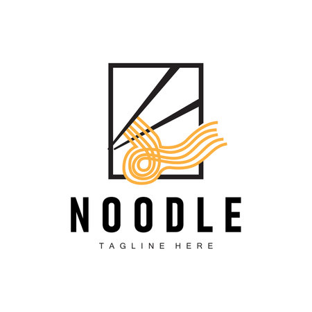 Ramen noodle logo simple noodle and bowl design inspiration chinese food template illustrationのイラスト素材