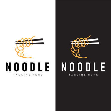 Ramen noodle logo simple noodle and bowl design inspiration chinese food template illustrationのイラスト素材