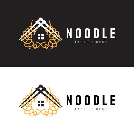 Ramen noodle logo simple noodle and bowl design inspiration chinese food template illustrationのイラスト素材