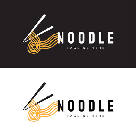 Ramen noodle logo simple noodle and bowl design inspiration chinese food template illustrationのイラスト素材