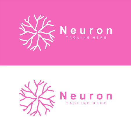 Neuron logo simple design network cel technology particles template Illustrationのイラスト素材