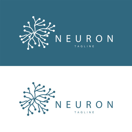Neuron logo simple design network cel technology particles template Illustrationのイラスト素材